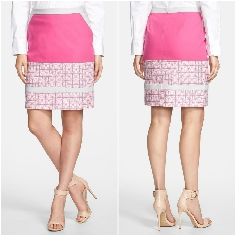 Halogen Pink Colorblock Pencil Skirt, Size 6